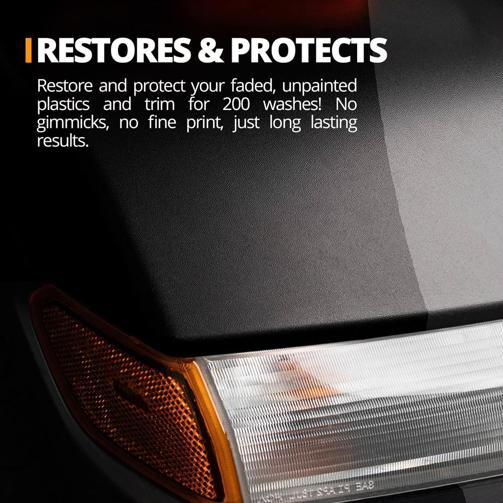 Ceramic Trim Coat Restoration Kit, Faded Plastic Trim Restorer with 200 Wash Rating