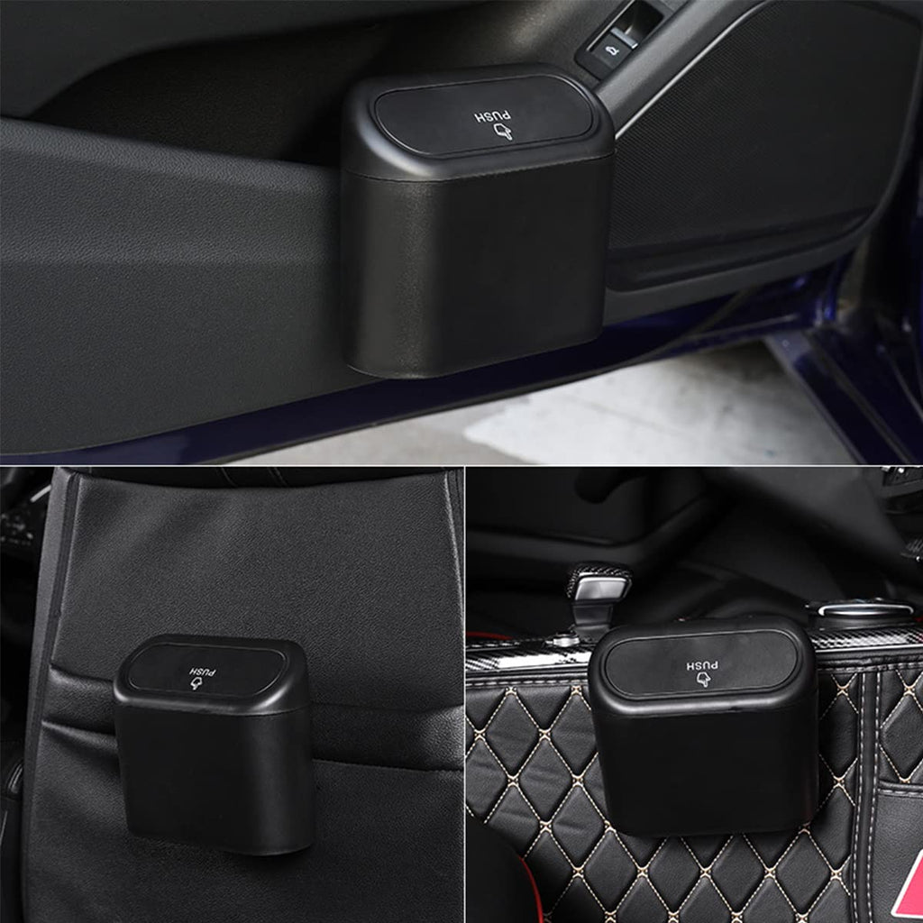 Car Trash Can, 1.0 Liters, Plastic, Trash Can Set, Multi-Purpose, Easy to Install, Includes 75 Garbage Bags