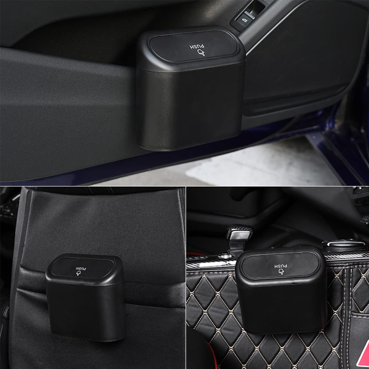 Car Trash Can, 1.0 Liters, Plastic, Trash Can Set, Multi-Purpose, Easy to Install, Includes 75 Garbage Bags