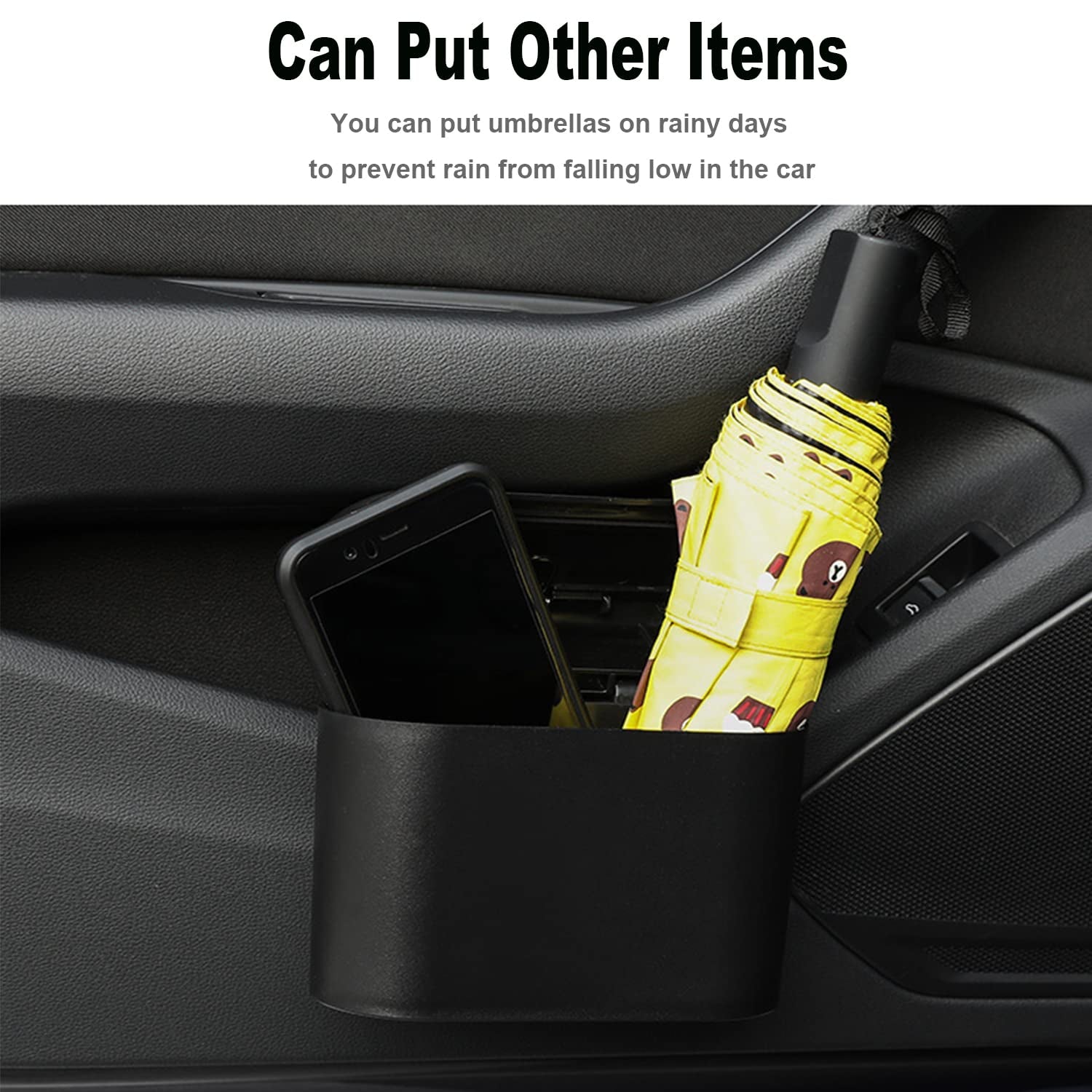 Car Trash Can, 1.0 Liters, Plastic, Trash Can Set, Multi-Purpose, Easy to Install, Includes 75 Garbage Bags