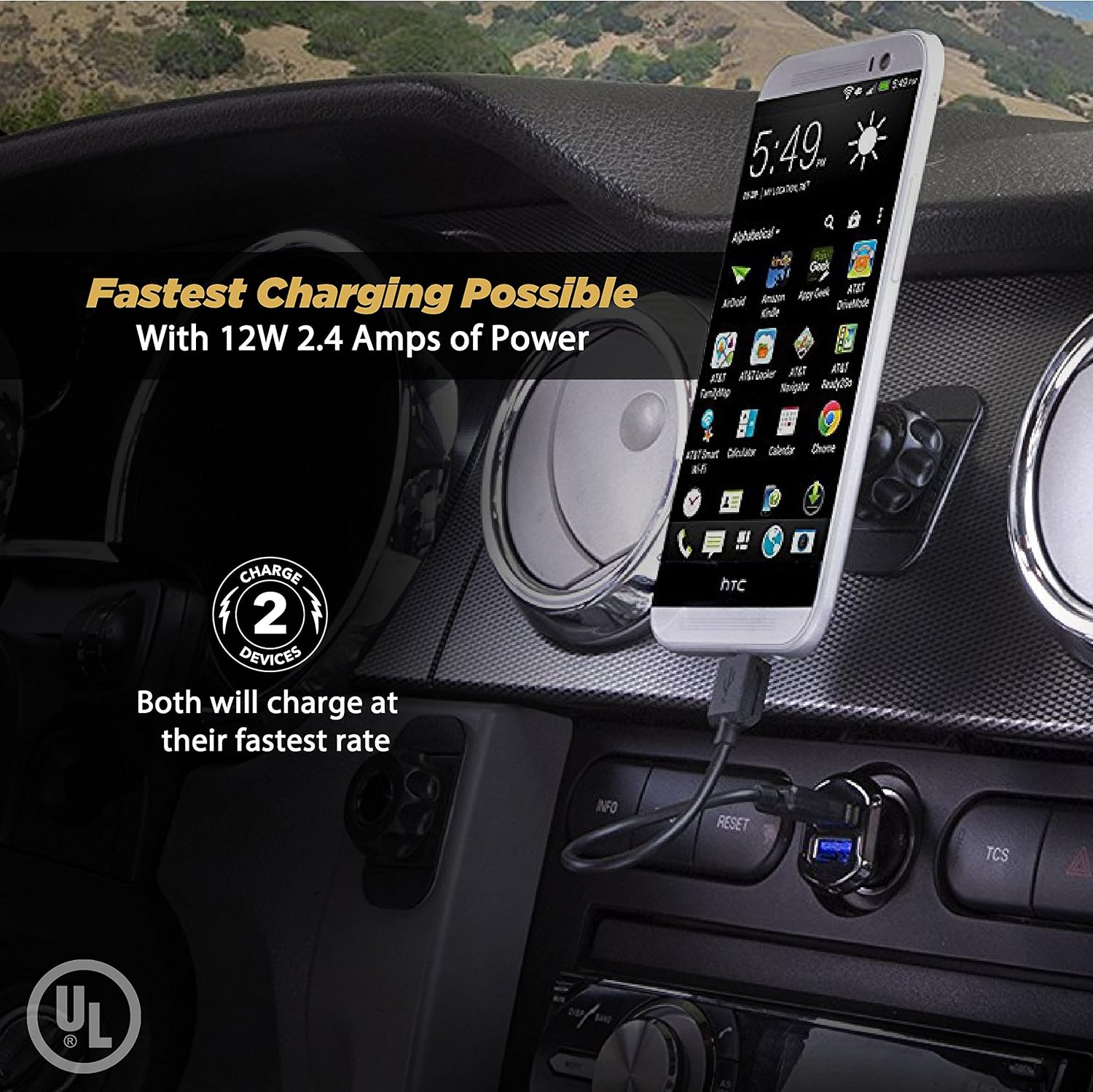 Dual USB Fast Charger for SUVs & Road Trips