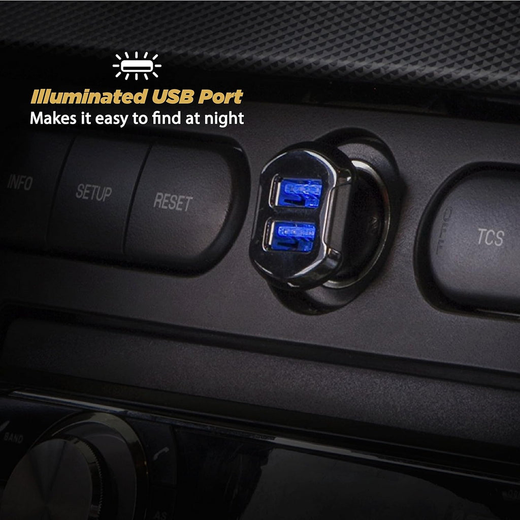 Dual USB Fast Charger for SUVs & Road Trips
