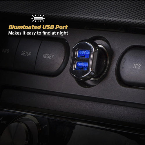 Dual USB Fast Charger for SUVs & Road Trips