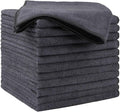 Microfiber Cleaning Cloths 12 Pack, Premium 16 X 16 Inch Microfiber Towel for Cars, Ultra Absorbent Car Washing Cloth, Lint Free Streak Free Wash Cloths for Car, Kitchen, and Window, Grey