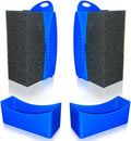 Tire Shine Pads, 2 Pcs Tire Dressing Sponge Applicator Contoured, Reusable Tire Shine Applicator with Lid for Car Detailing