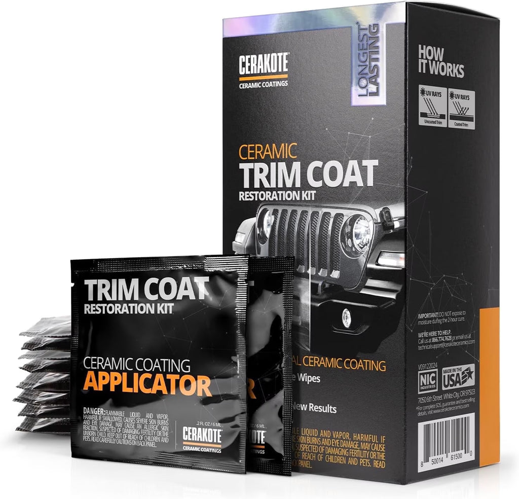 Ceramic Trim Coat Restoration Kit, Faded Plastic Trim Restorer with 200 Wash Rating